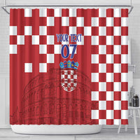 Croatia Football 2025 Custom Shower Curtain Red Hrvatska Kockasti - Pula Arena