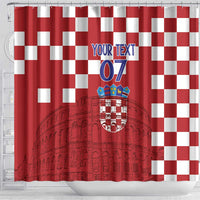 Croatia Football 2025 Custom Shower Curtain Red Hrvatska Kockasti - Pula Arena