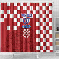 Croatia Football 2025 Custom Shower Curtain Red Hrvatska Kockasti - Pula Arena