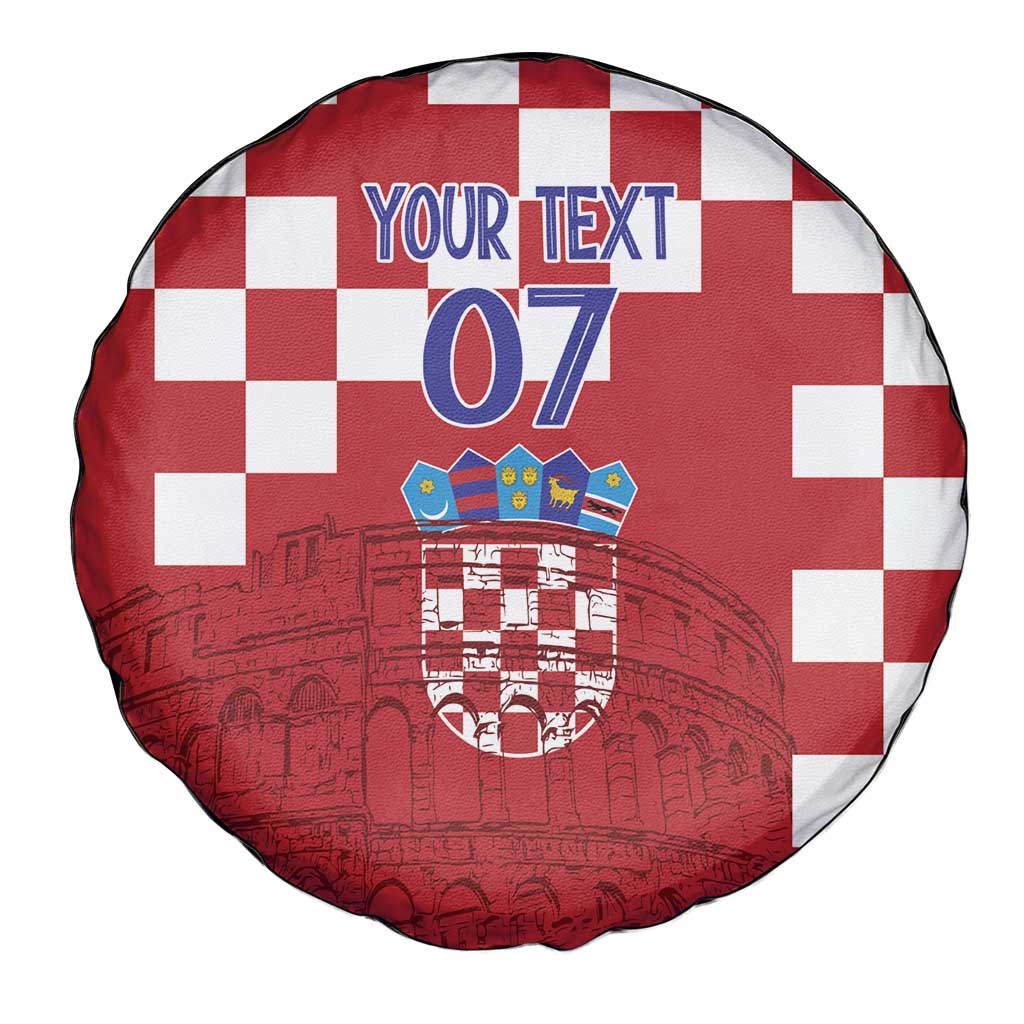 Croatia Football 2025 Custom Spare Tire Cover Red Hrvatska Kockasti - Pula Arena