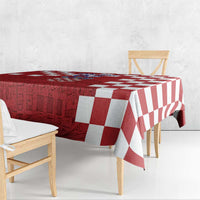 Croatia Football 2025 Custom Tablecloth Red Hrvatska Kockasti - Pula Arena