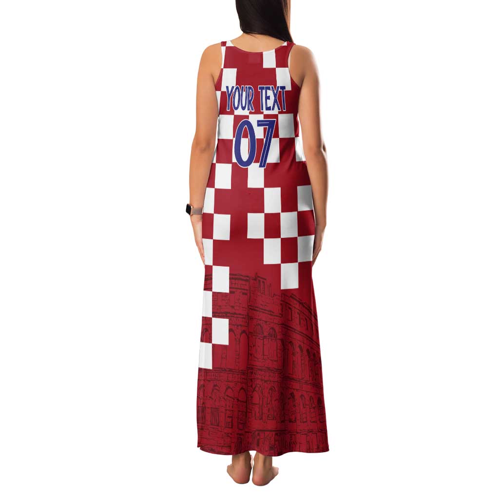 Croatia Football 2025 Custom Tank Maxi Dress Red Hrvatska Kockasti - Pula Arena