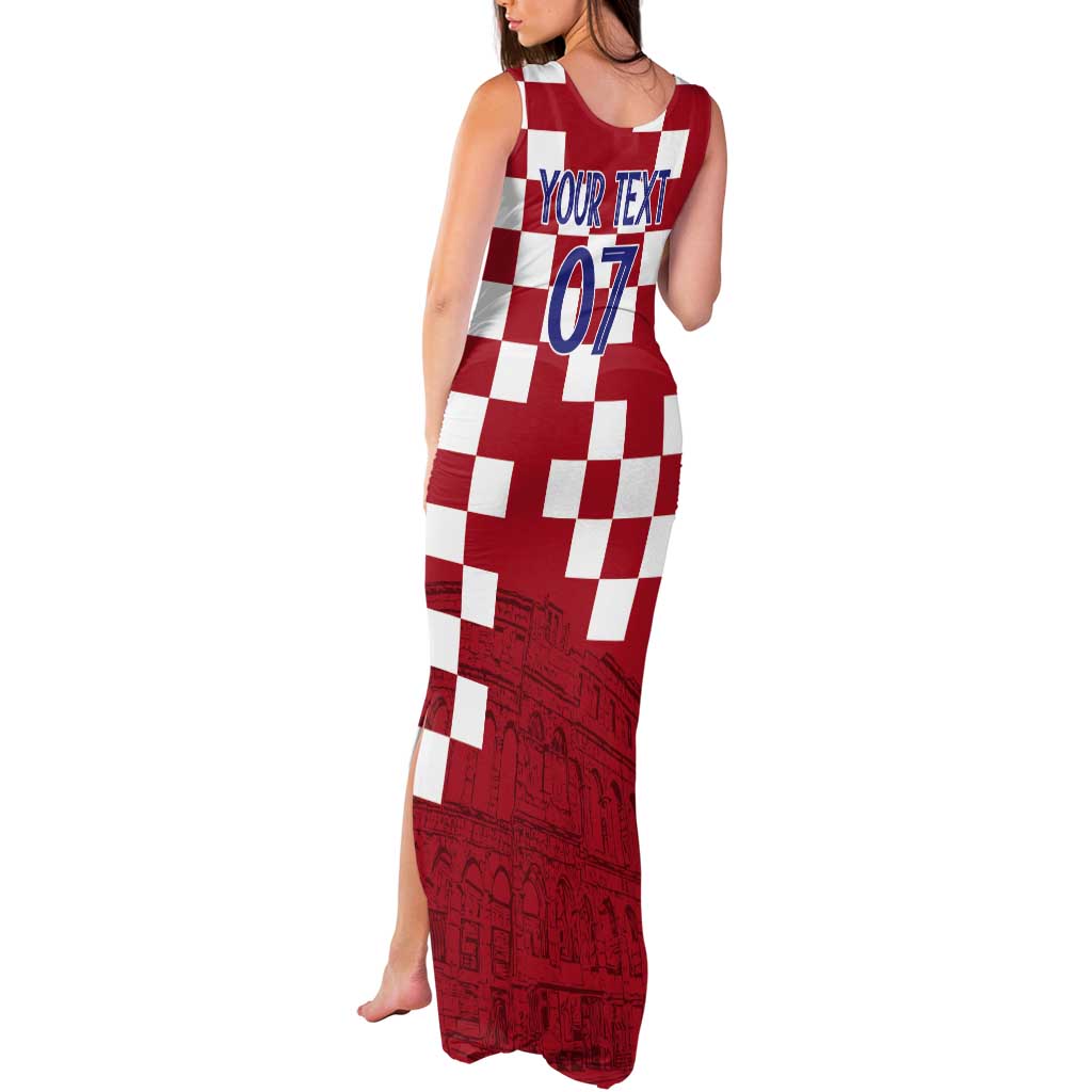 Croatia Football 2025 Custom Tank Maxi Dress Red Hrvatska Kockasti - Pula Arena