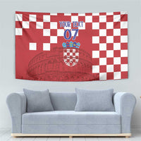 Croatia Football 2025 Custom Tapestry Red Hrvatska Kockasti - Pula Arena
