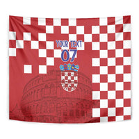 Croatia Football 2025 Custom Tapestry Red Hrvatska Kockasti - Pula Arena