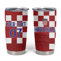 Croatia Football 2025 Custom Tumbler Cup Red Hrvatska Kockasti - Pula Arena