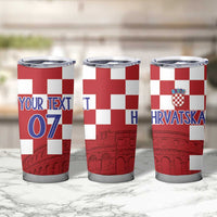 Croatia Football 2025 Custom Tumbler Cup Red Hrvatska Kockasti - Pula Arena