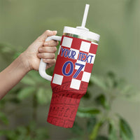 Croatia Football 2025 Custom Tumbler With Handle Red Hrvatska Kockasti - Pula Arena