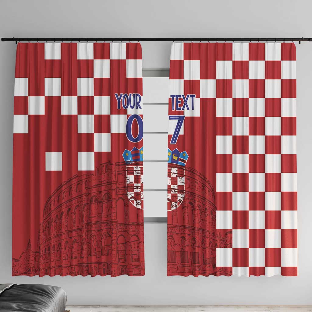 Croatia Football 2025 Custom Window Curtain Red Hrvatska Kockasti - Pula Arena