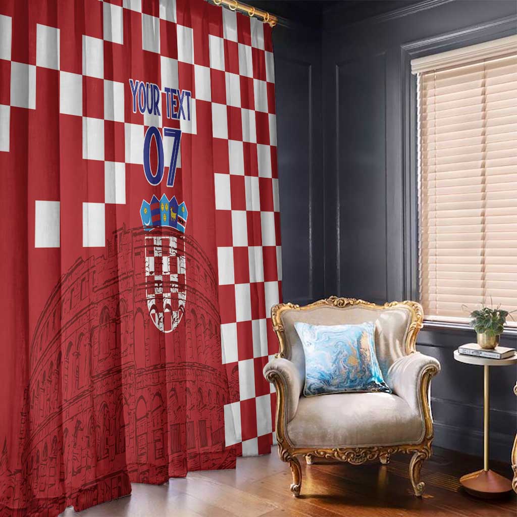 Croatia Football 2025 Custom Window Curtain Red Hrvatska Kockasti - Pula Arena
