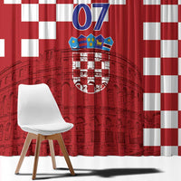Croatia Football 2025 Custom Window Curtain Red Hrvatska Kockasti - Pula Arena