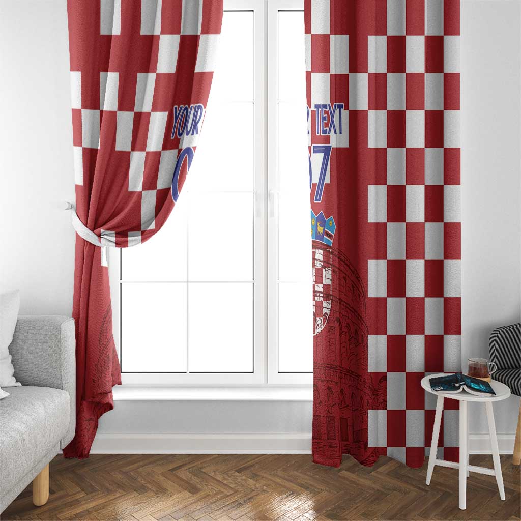 Croatia Football 2025 Custom Window Curtain Red Hrvatska Kockasti - Pula Arena