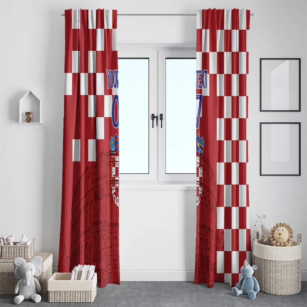 Croatia Football 2025 Custom Window Curtain Red Hrvatska Kockasti - Pula Arena