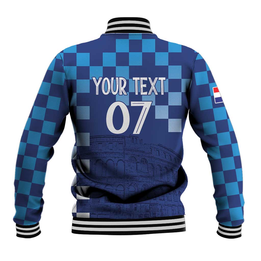 Croatia Football 2025 Custom Baseball Jacket Blue Hrvatska Kockasti - Pula Arena