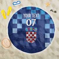 Croatia Football 2025 Custom Beach Blanket Blue Hrvatska Kockasti - Pula Arena