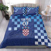 Croatia Football 2025 Custom Bedding Set Blue Hrvatska Kockasti - Pula Arena