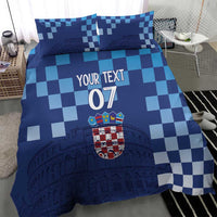 Croatia Football 2025 Custom Bedding Set Blue Hrvatska Kockasti - Pula Arena