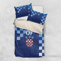 Croatia Football 2025 Custom Bedding Set Blue Hrvatska Kockasti - Pula Arena