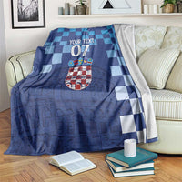 Croatia Football 2025 Custom Blanket Blue Hrvatska Kockasti - Pula Arena