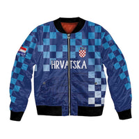 Croatia Football 2025 Custom Bomber Jacket Blue Hrvatska Kockasti - Pula Arena