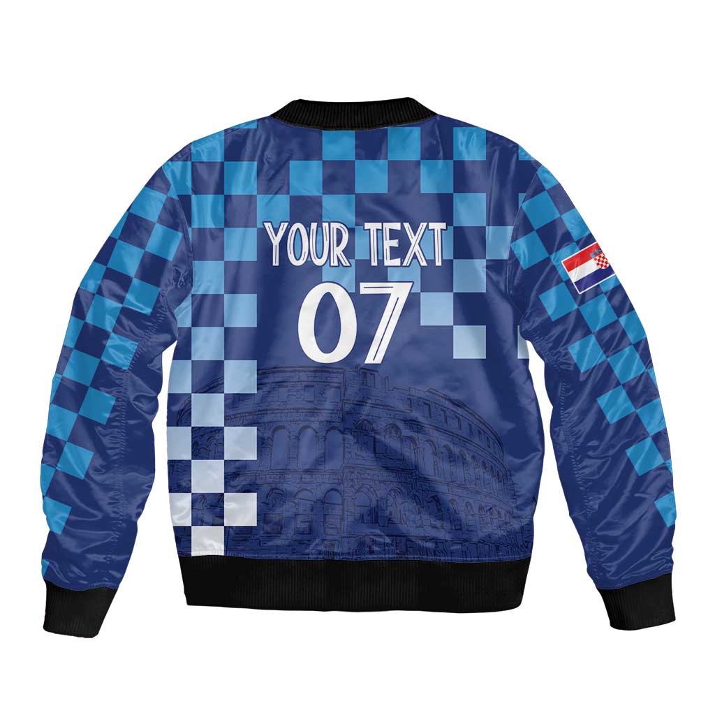 Croatia Football 2025 Custom Bomber Jacket Blue Hrvatska Kockasti - Pula Arena