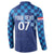 Croatia Football 2025 Custom Button Sweatshirt Blue Hrvatska Kockasti - Pula Arena