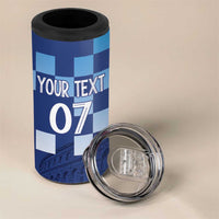 Croatia Football 2025 Custom 4 in 1 Can Cooler Tumbler Blue Hrvatska Kockasti - Pula Arena