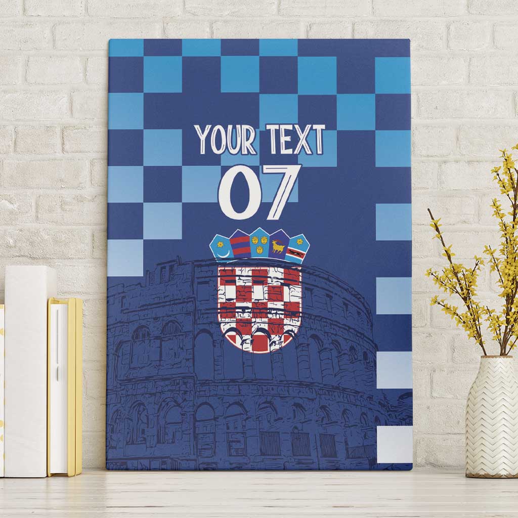Croatia Football 2025 Custom Canvas Wall Art Blue Hrvatska Kockasti - Pula Arena