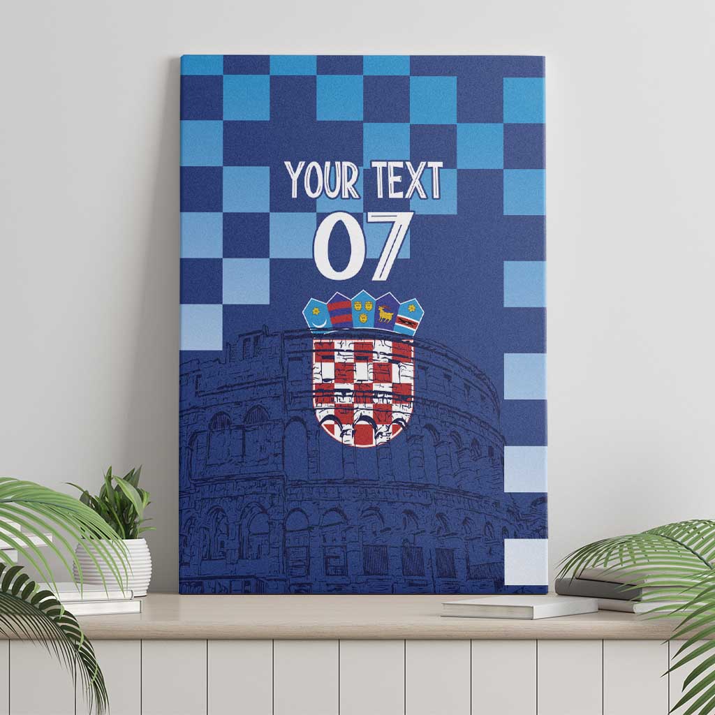 Croatia Football 2025 Custom Canvas Wall Art Blue Hrvatska Kockasti - Pula Arena
