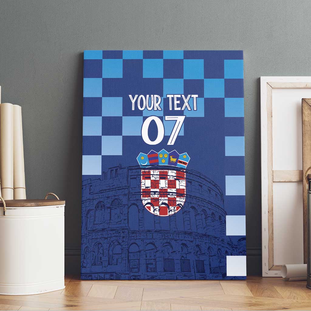 Croatia Football 2025 Custom Canvas Wall Art Blue Hrvatska Kockasti - Pula Arena