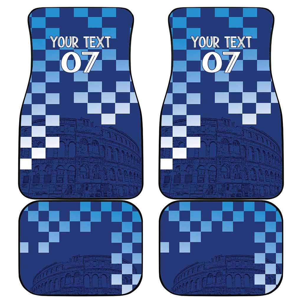 Croatia Football 2025 Custom Car Mats Blue Hrvatska Kockasti - Pula Arena