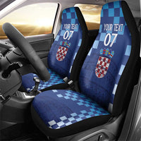 Croatia Football 2025 Custom Car Seat Cover Blue Hrvatska Kockasti - Pula Arena