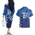 Croatia Football 2025 Custom Couples Matching Off The Shoulder Long Sleeve Dress and Hawaiian Shirt Blue Hrvatska Kockasti - Pula Arena