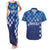 Croatia Football 2025 Custom Couples Matching Tank Maxi Dress and Hawaiian Shirt Blue Hrvatska Kockasti - Pula Arena