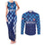Croatia Football 2025 Custom Couples Matching Tank Maxi Dress and Long Sleeve Button Shirt Blue Hrvatska Kockasti - Pula Arena