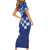 Croatia Football 2025 Custom Family Matching Short Sleeve Bodycon Dress and Hawaiian Shirt Blue Hrvatska Kockasti - Pula Arena