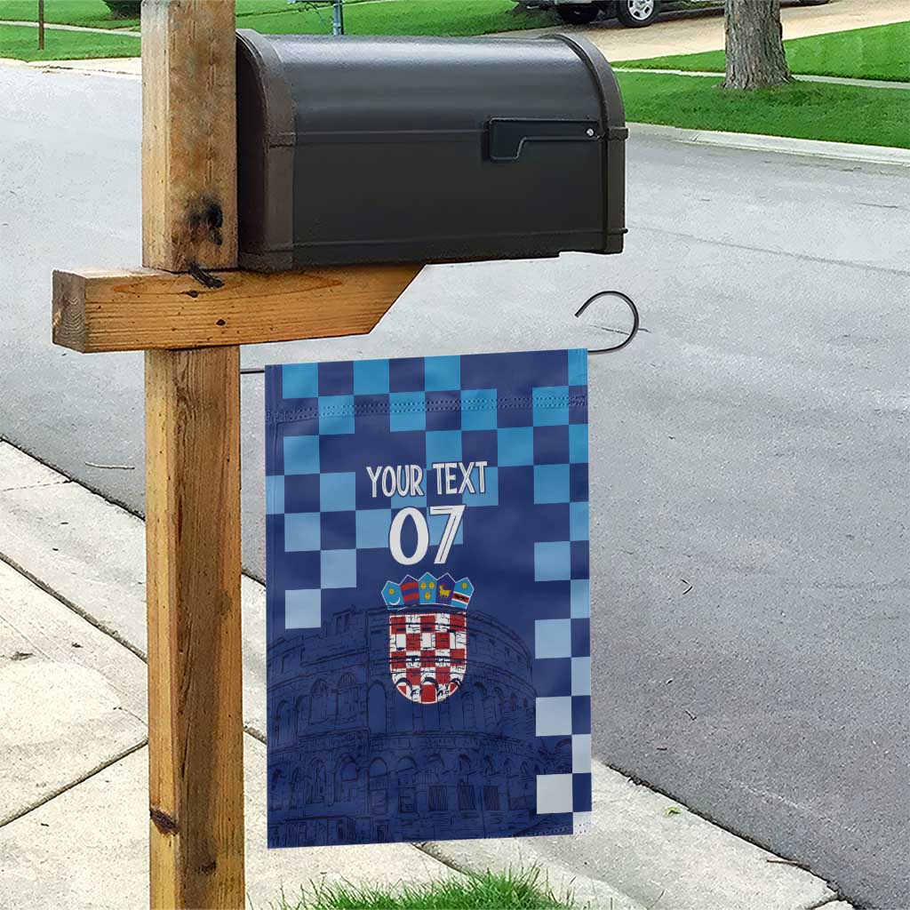 Croatia Football 2025 Custom Garden Flag Blue Hrvatska Kockasti - Pula Arena