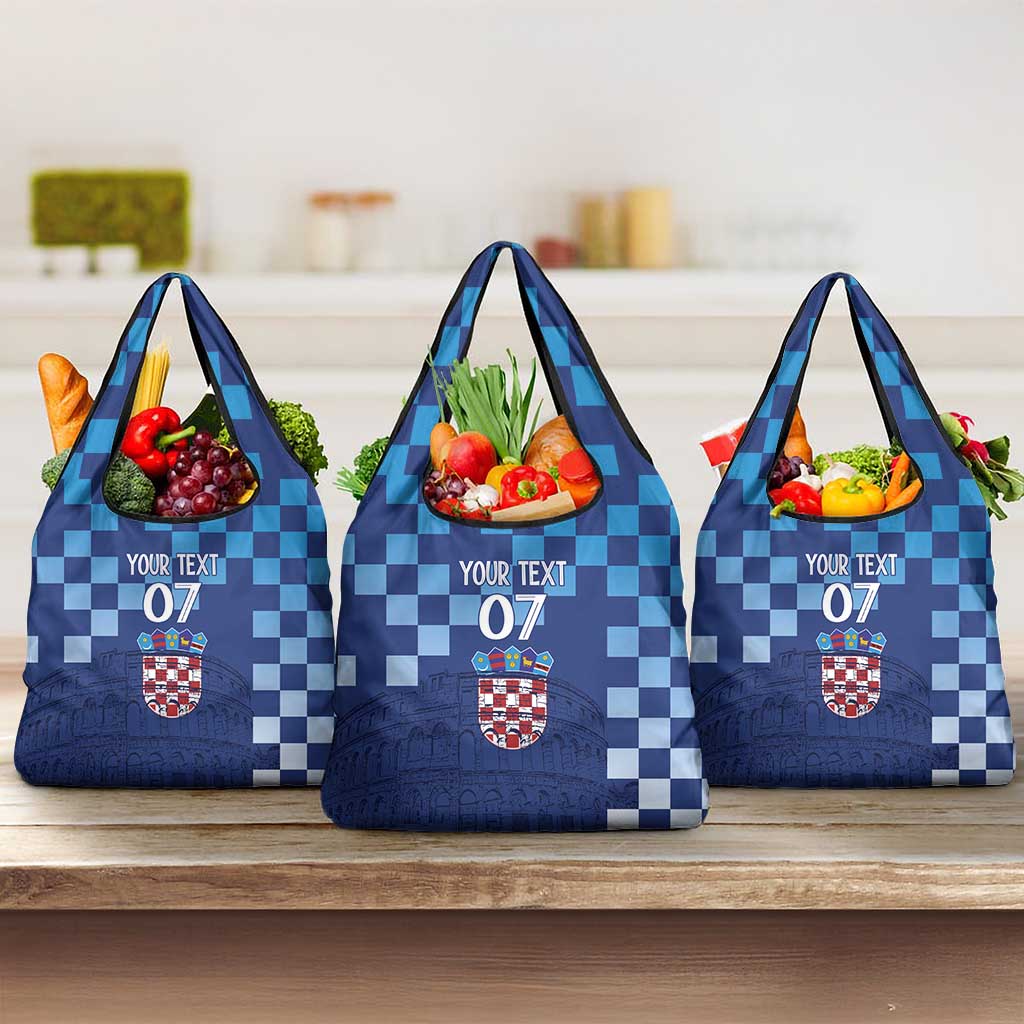 Croatia Football 2025 Custom Grocery Bag Blue Hrvatska Kockasti - Pula Arena