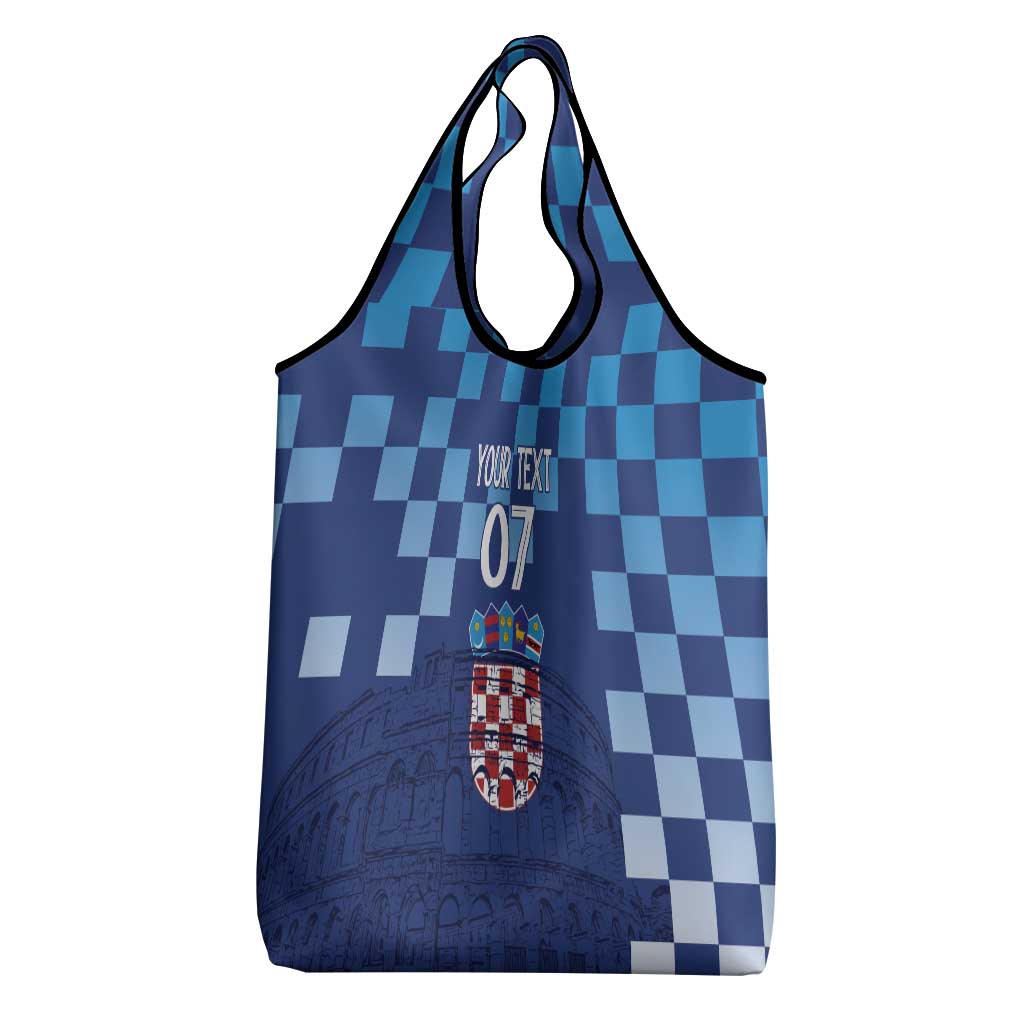 Croatia Football 2025 Custom Grocery Bag Blue Hrvatska Kockasti - Pula Arena