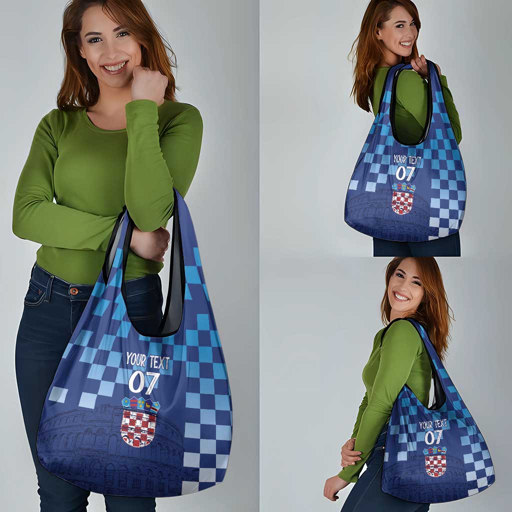 Croatia Football 2025 Custom Grocery Bag Blue Hrvatska Kockasti - Pula Arena