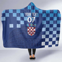 Croatia Football 2025 Custom Hooded Blanket Blue Hrvatska Kockasti - Pula Arena