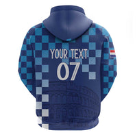 Croatia Football 2025 Custom Hoodie Blue Hrvatska Kockasti - Pula Arena