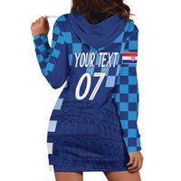 Croatia Football 2025 Custom Hoodie Dress Blue Hrvatska Kockasti - Pula Arena