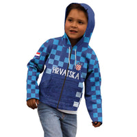 Croatia Football 2025 Custom Kid Hoodie Blue Hrvatska Kockasti - Pula Arena