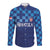 Croatia Football 2025 Custom Long Sleeve Button Shirt Blue Hrvatska Kockasti - Pula Arena