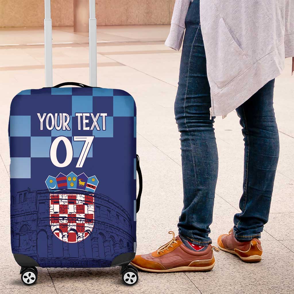 Croatia Football 2025 Custom Luggage Cover Blue Hrvatska Kockasti - Pula Arena