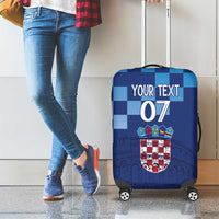 Croatia Football 2025 Custom Luggage Cover Blue Hrvatska Kockasti - Pula Arena
