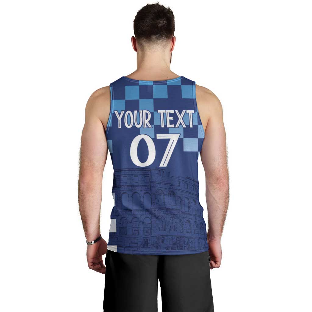 Croatia Football 2025 Custom Men Tank Top Blue Hrvatska Kockasti - Pula Arena