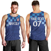 Croatia Football 2025 Custom Men Tank Top Blue Hrvatska Kockasti - Pula Arena