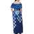 Croatia Football 2025 Custom Off Shoulder Maxi Dress Blue Hrvatska Kockasti - Pula Arena